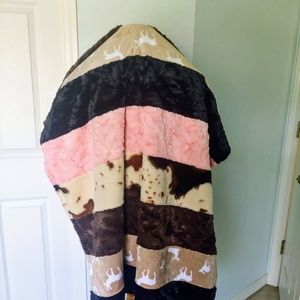 Sew Sweet Child Cuddler Strip Minky Blanket NWT